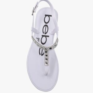Bebe White Embellished Women's Sandals